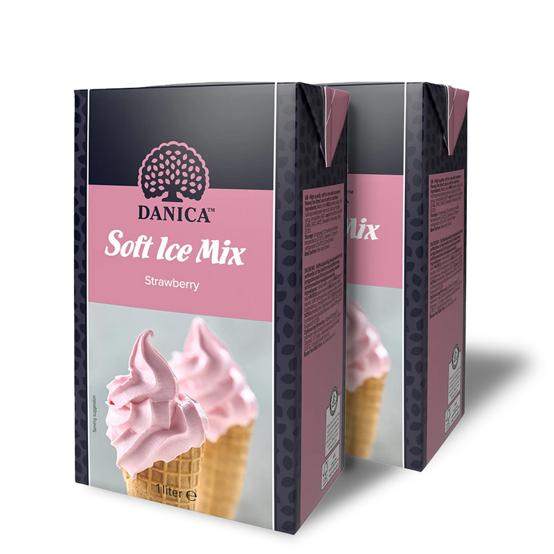CAJA 26.4LBS - Soft Ice Cream Mix Strawberry ( Fresa) 12/1lt