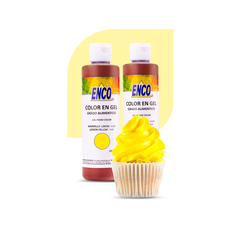 Color amarillo limon en gel 1609 disponible Frasco 8oz