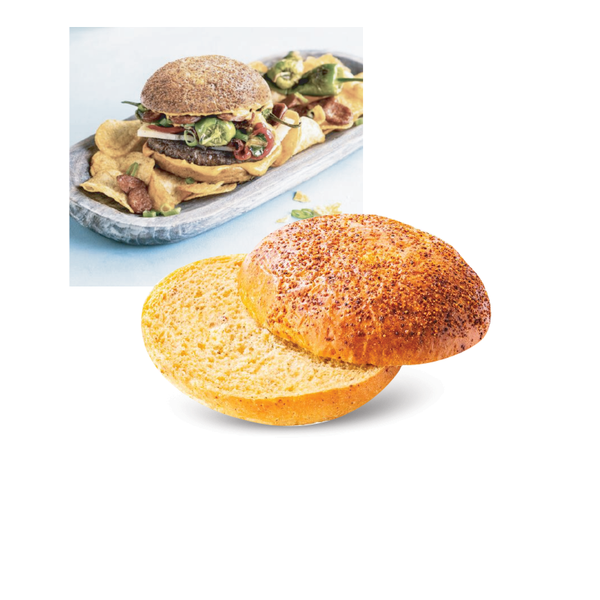 Pan de hamburguesa C/Chile B1044 - (30/90Gr) disponible en Caja 20.79 LB