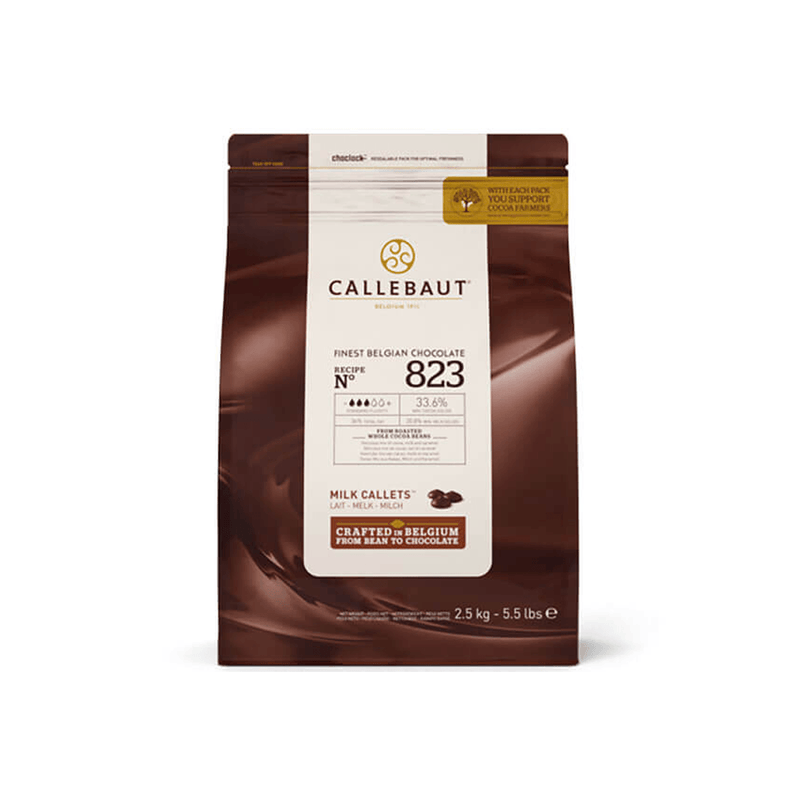 BOLSA 2.2 LB - Cobertura de chocolate con Leche monedas Belga Callebaut 823 34% Boton - NTD Ingredientes