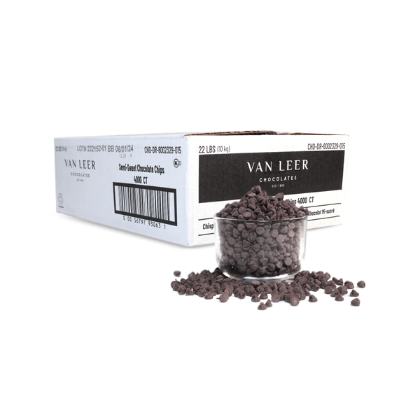 Van Leer Semi-Sweets Chocolate Chips 4,000 22 LBS - NTD Ingredientes