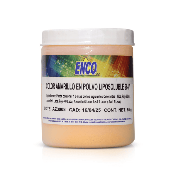 Color amarillo en polvo liposoluble Frasco 50G - NTD Ingredientes