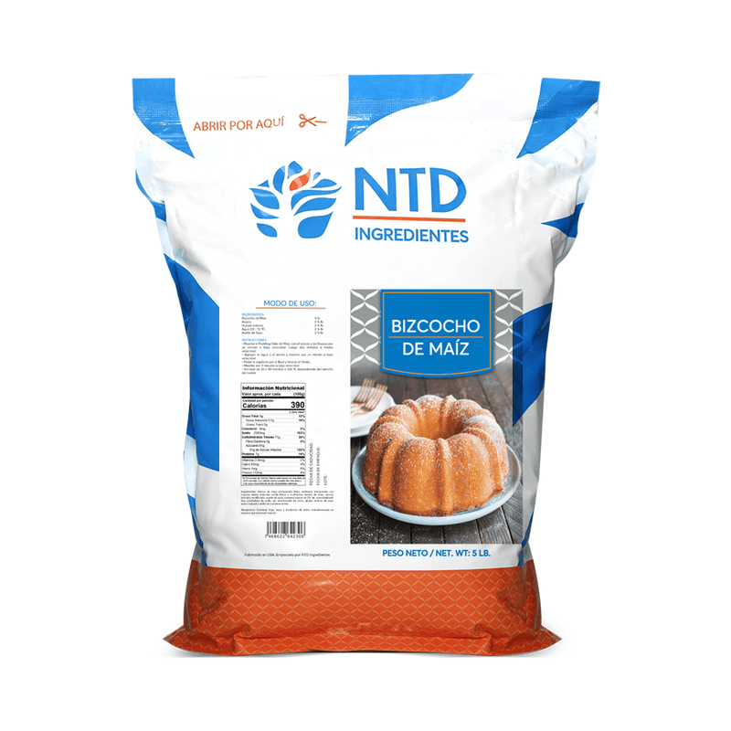 FUNDA 5 LB - Pudding Cake De Maiz - NTD Ingredientes